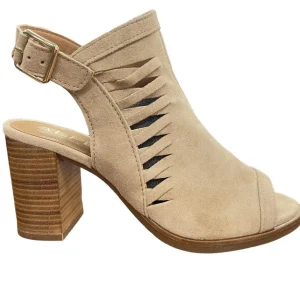 Alpe Ladies Beige Suede Leather Peep-Toe Slingback Heeled Sandal ARENA 2166 11