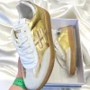 Another Trend Ladies Gold Shimmer/Grey Leather Gum Sole Trainer A0381343