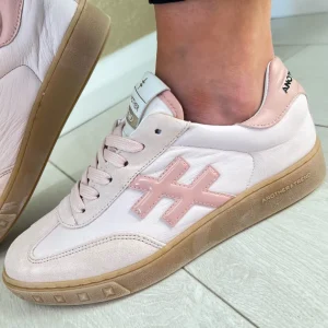 Another Trend Ladies Rose Leather/Suede Gum Sole Trainer A0380466