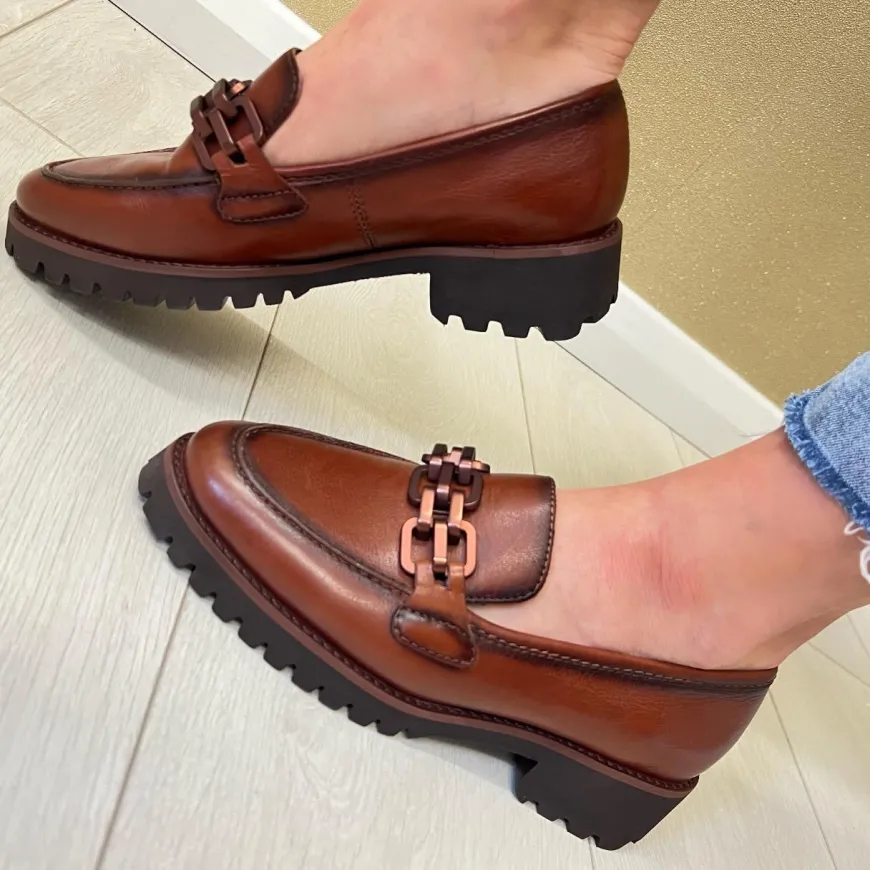 ara_ladies_tan_soft_leath_0.webp Ara Ladies Tan Soft Leather Chain Loafer Shoe KENT-31241