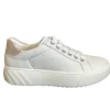 Ara Ladies White Soft Leather Flatform Laced Trainer 46523