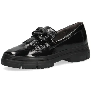 Caprice Black Patent Leather Chain/Tassel Loafer Shoe 24701-29 017
