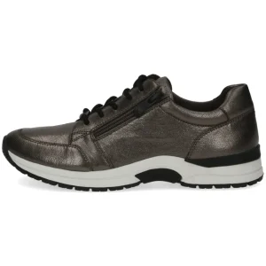 Caprice Lead Metal Soft Leather Laced/Zip Trainer 23755-41 928
