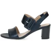 Caprice Navy Soft Leather Heeled Sandal 28306-20 842