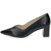 Caprice Navy Soft Leather Low Heel Court Shoe 22408-20 855