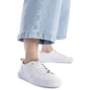 Carmela Ladies White Combination Soft Leather Laced Trainer 162057