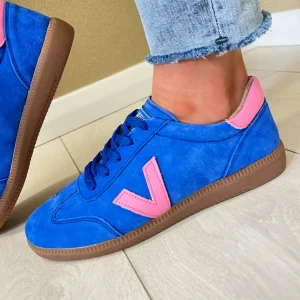 Drilleys Ladies Cobalt Pop Laced Gum Sole Trainer SEVENTY