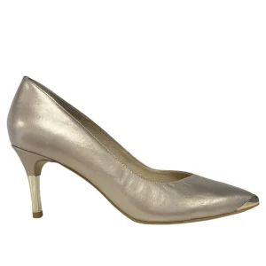 Emis Ladies Champagne Leather Dressy Heeled Shoe S8010