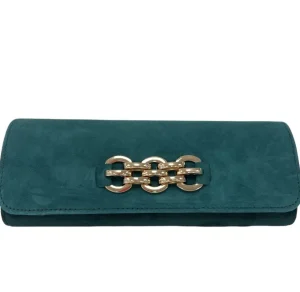 Emis Ladies Green Suede Leather Chain Handbag T20 7974