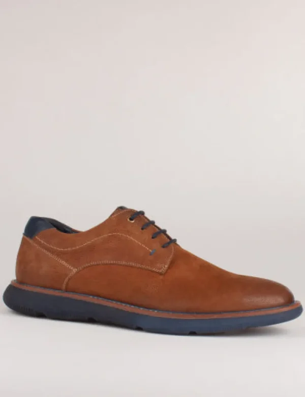 Escape Mens Brandy Soft Leather/Nubuck Laced Shoe CONFLATED