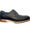 Escape Mens Navy Combination Soft Leather Laced Shoe HOUSTON
