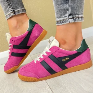 Gola Ladies Fuchsia/Black/Evergreen Combination Gum Sole Trainer ELAN