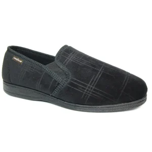 Goodyear Mens Black Memory Foam Slippers DENVER