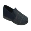 Goodyear Mens Memory Foam Navy Check Slippers HARRISON