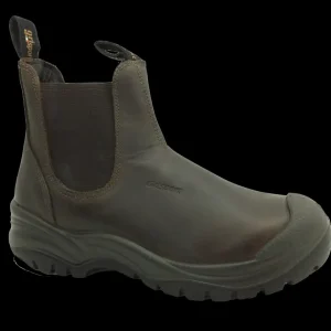 GRI Sport Mens Steel-Toe Pull-On Safety Boot Chukka Brown