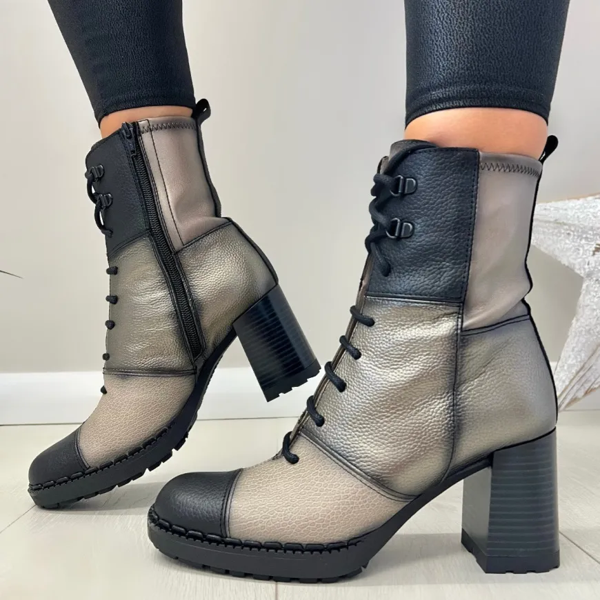 hispanitas_ladies_blackta_0.webp Hispanitas Ladies Black/Taupe Combination Laced/Zip Heeled Ankle Boot 222265