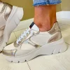 Hispanitas Ladies Copper/White Comb Bungee Laced Trainer 253819