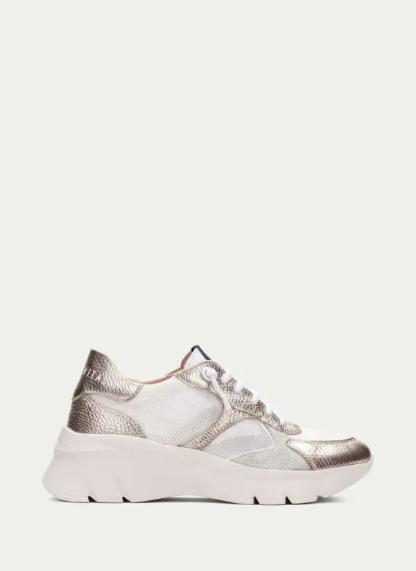 Hispanitas Ladies Copper/White Comb Bungee Laced Trainer 253819