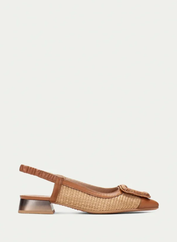 Hispanitas Ladies Tan/Natural Leather Sling Back Sandal 254046