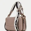 Hispanitas Taupe Leather Combination Cross Body Handbag BV253840