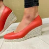 Jose Saenz Coral Leather Espadrille Wedge Loafer Shoe 6019-BG