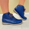 Jose Saenz Ladies Navy Leather Laced Ankle Boot RURAL 2082-BG