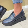 Jose Saenz Ladies Navy Metallic Combination Loafer 2275-IGM-C