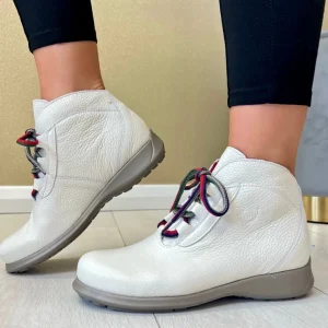 Jose Saenz Ladies RURAL Beige Leather Laced Ankle Boot 2082-BG