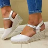 Jose Saenz Ladies White/Silver Sling Back Wedge Sandal 6038-L-M