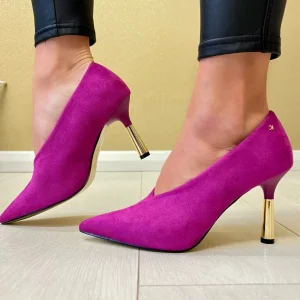 Kate Appleby Ladies Pink Faux Suede V-Cut Heeled Shoe HARLOM