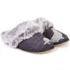 Lazy Dogz Navy Fleece-Lined Mule Slippers PIPPIN