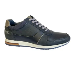 Lloyd & Pryce Mens Tommy Bowe Navy/Storm Leather Laced Trainer DEE