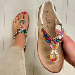 Lunar White Combination Toe-Post Sandal RACHEL JLH503