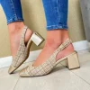 Marco Tozzi Cream/Multi Combination Block Heel Sandal 29611-42 453