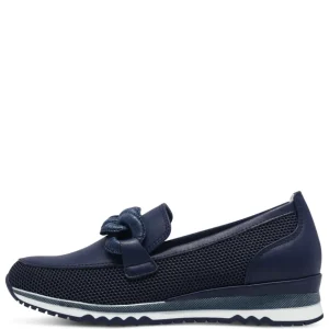 Marco Tozzi Navy Combination Chain Loafer Shoe 24720-44 890