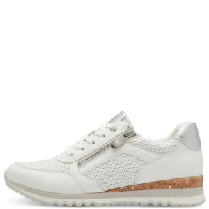 Marco Tozzi White Combination Laced/Zip Trainer 23782-41 197