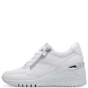 Marco Tozzi White Combination Laced/Zip Wedge Trainer 23743-42 100
