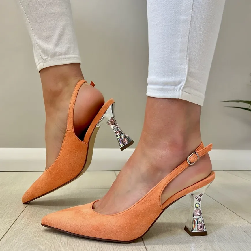 menbur_ladies_mango_nubuc_0.webp Menbur Ladies Mango Nubuck Slingback Jewelled Heel Sandal 24011