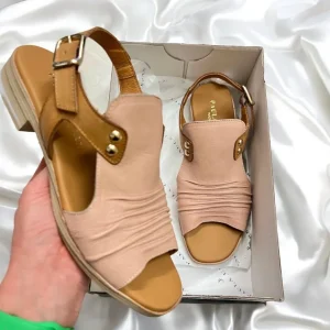 Paula Urban Nude/Camel Soft Leather Slingback Sandal 9-17
