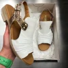 Paula Urban White/Gold Metallic Soft Leather Slingback Sandal 9-17
