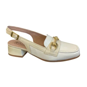 Pitillos Ladies Off White/Cream Patent Leather Closed Toe Sandal 10483