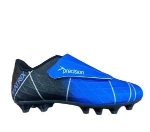 Precision Kids Blue/Black/Silver Velcro Football Boots MATRIX