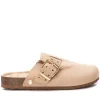 Refresh Ladies Beige Faux Suede Backless Slide 172538