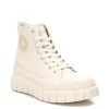 Refresh Ladies Beige Hi-Top Chunky Sole Laced/Zip Trainer 172359