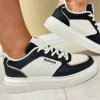 Refresh Ladies Black/Cream Combination Laced Trainer 172169