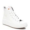 Refresh Ladies White Hi-Top Laced/Zip Trainer 172284