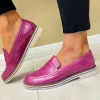 Regarde Le Ciel Fuchsia Patent Leather Loafer Shoe DALMA-02