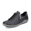 Remonte Ladies Black Combination Laced/Zip Trainer R1402-06