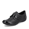 Remonte Ladies Black Patent/Leather Combination Velcro Shoe R7600-04