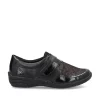 Remonte Ladies Black Patent/Leather Stretch-Fit Velcro Shoe R7600-03
